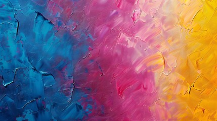 Obraz premium Textured abstract background, vibrant colors in oil painting texture, space for text on right.