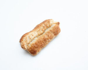 Two crispy apple pies isolated on white background