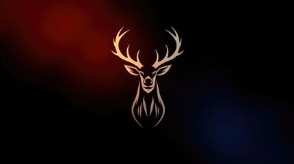 High contrast, low-key lighting. Logo Nature elements and stylized deer, seamlessly combined, creating a distinctive and visually appealing brand representation. Electric vivid colors, deep shadows, d
