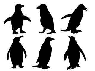 penguin silhouettes vector