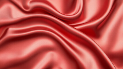 Obraz premium Elegant red satin fabric draped smoothly across a surface