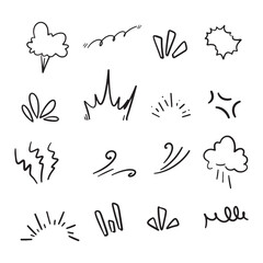 Set of line move effect surprize pop art clipart