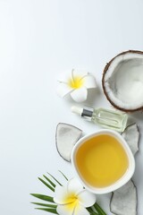 Bowl of coconut oil on table