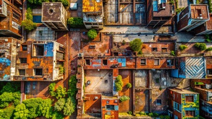 Fototapeta premium Abstract urban exploration, geometric cityscapes.