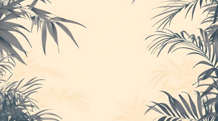 Obraz premium Elegant Palm Fronds Frame Light Beige Background
