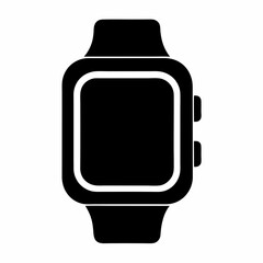 Smartwatch Black Silhouette Vector