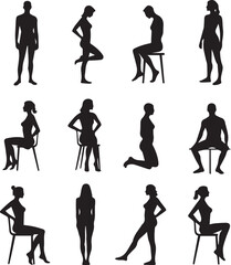 Fototapeta premium silhouettes of people Humans