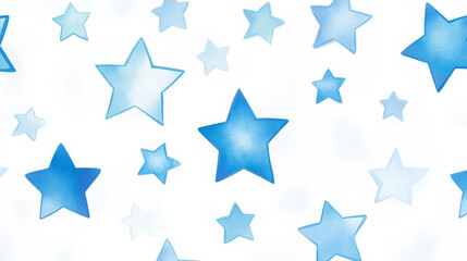 Blue stars of varying sizes scattered across a light background