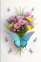 Bouquet with Butterflies