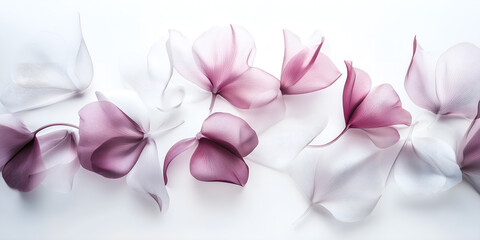 P&eacute;tales de fleurs sur fond blanc