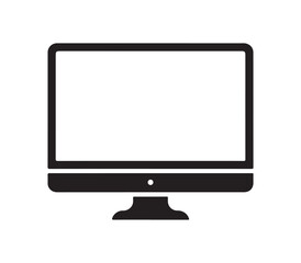 Monitor icon. Black Computer Monitor icon on white background. Vector illustration