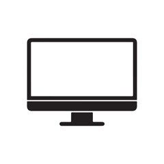 Monitor icon. Black Computer Monitor icon on white background. Vector illustration