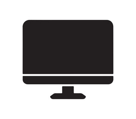 Monitor icon. Black Computer Monitor icon on white background. Vector illustration