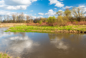 Early springtime CHKO Poodri between Polanka and Kosatka near Ostrava city in Czech republic