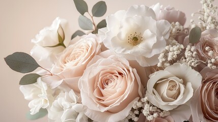 Obraz premium Elegant floral arrangement in soft pastel colors.