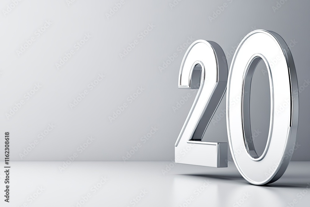 Poster Bold 20 on a Sleek Monochrome Backdrop With Sharp Lines and a Clean Design