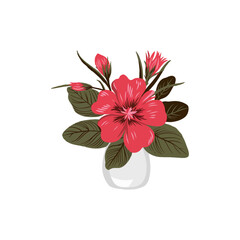 Azalea flower isolated on transparent background.
Colorful Leaves and Flowers Vector Art.Beautiful Flower Minimalist Floral Illustration Pro Vector.