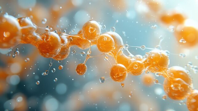 3D rendering of CLA molecules targeting fat cells for metabolism improvement