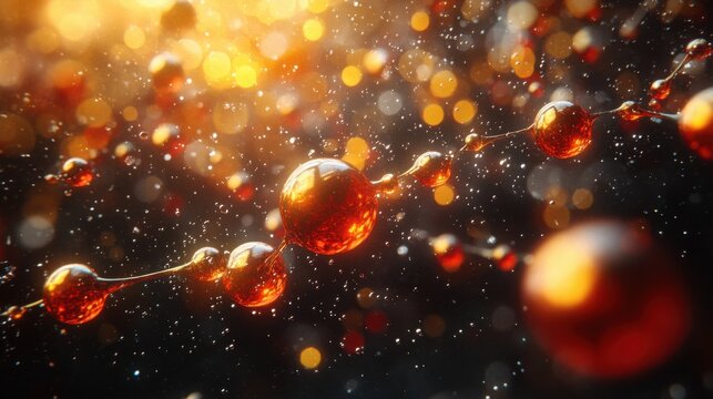 3D illustration of CLA molecules targeting fat cells for fat loss and improved metabolism