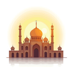 Mosque Building Vector Illustration Flat Style Design