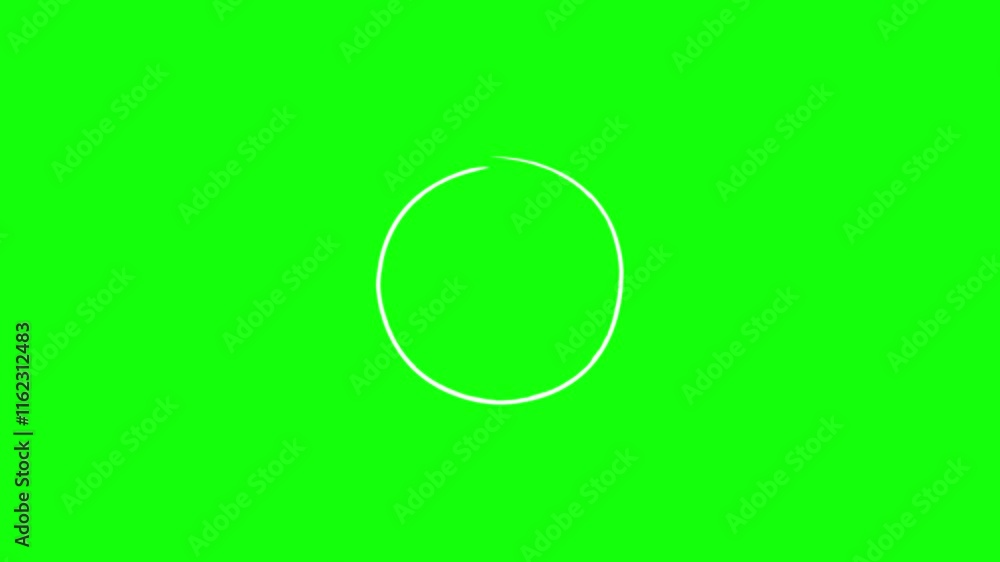 Poster circle animation 4k isolated on transparent background. while circle line icon isolated.