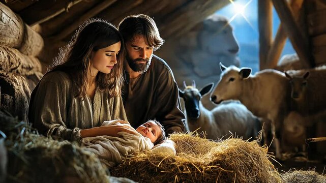 Jesus Birth mary joseph nativity stable Christianity Christian catholic