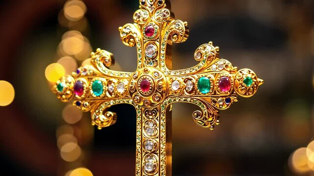 Gold Jewel Cross Christian Christianity catholic god jesus