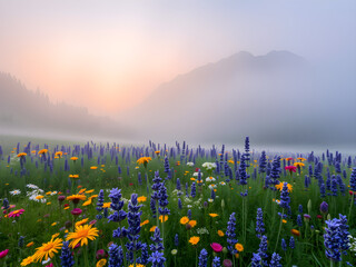 sunrise in the mountains