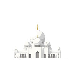 Mosque Building Vector Illustration Flat Style Design