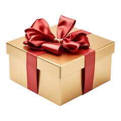 Obraz premium Elegant gift box with ribbon isolated on transparent background png