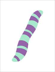 Dinosaur alphabet. Symbol of English alphabet shaped as dino. Children colorful cartoon funny fictional character. Vector flat icon isolated on white background