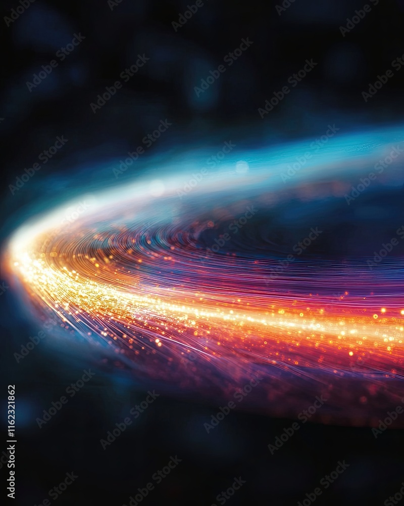 Aufkleber Exploring the Finite Universe and Its Possible Shapes Through Abstract Light Trails
