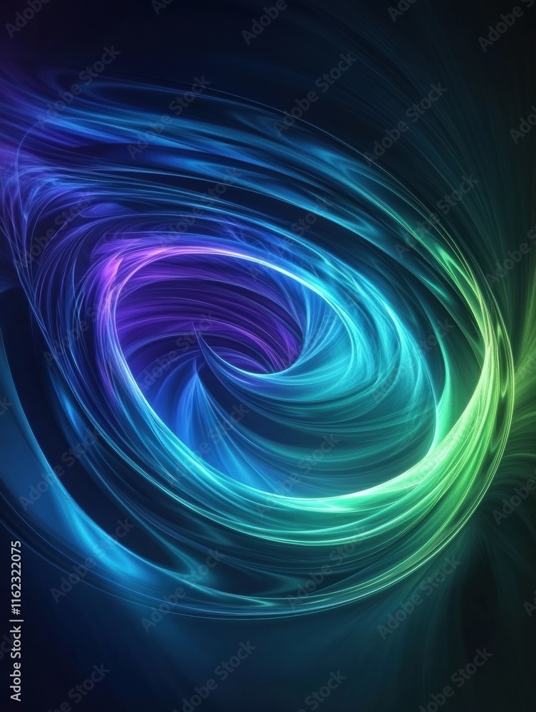 Fototapete Dynamic representation of 3D abstract sound waves in vibrant colors and fluid motion. Generative AI
