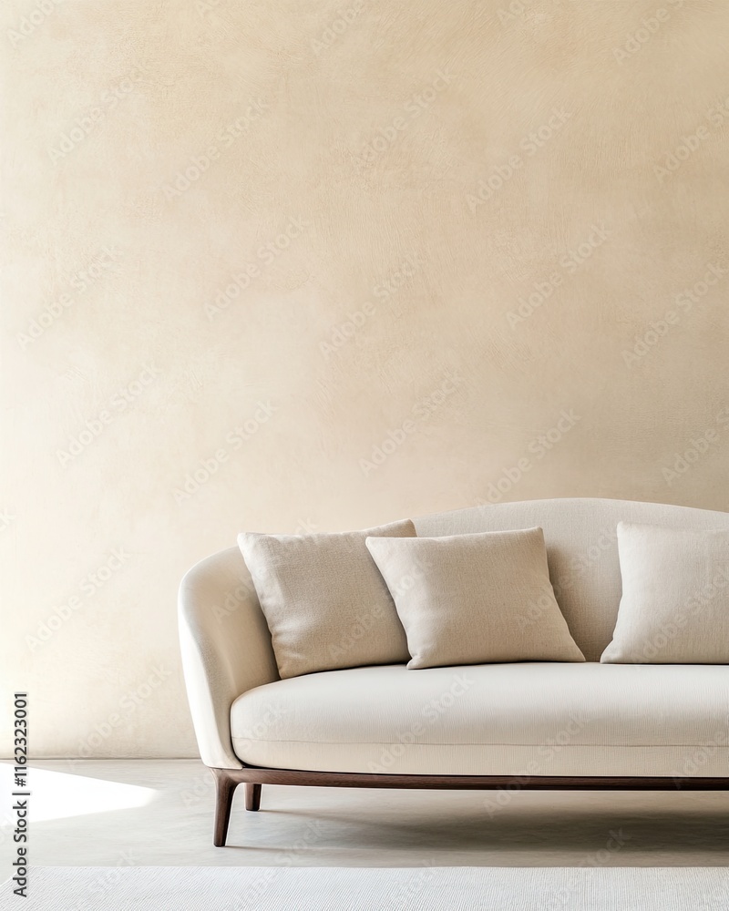 Poster explore contemporary living with elegant sofas and minimalist design elements in a serene space