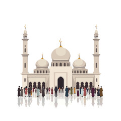 Mosque Building Vector Illustration Flat Style Design
