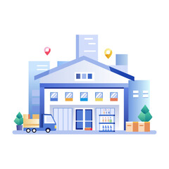 Obraz premium A flat illustration of a supermarket location 