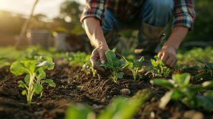 A man enjoys his hobby of gardening