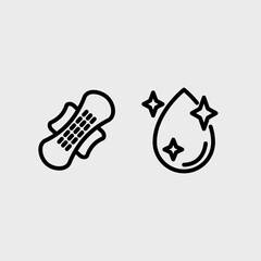 Hygiene and hygiene treatment vector symbol set.