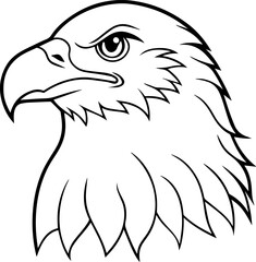 Line Art of an American Bald Eagle