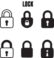 Lock icon set Vector illustration.