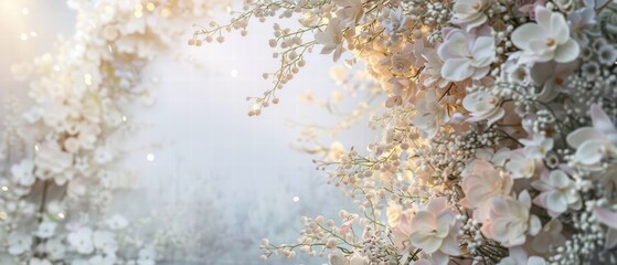 Elegant White Floral Arrangement: A Dreamy Backdrop of Delicate Blossoms