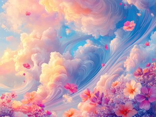 Obraz premium Flowers in the Sky