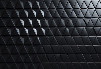 close-up of a textured black background, with a repeating pattern of triangles that create a 3D effect