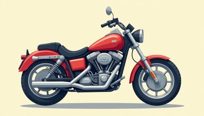 Classic motorcycle in vibrant orange parked against a minimalist background