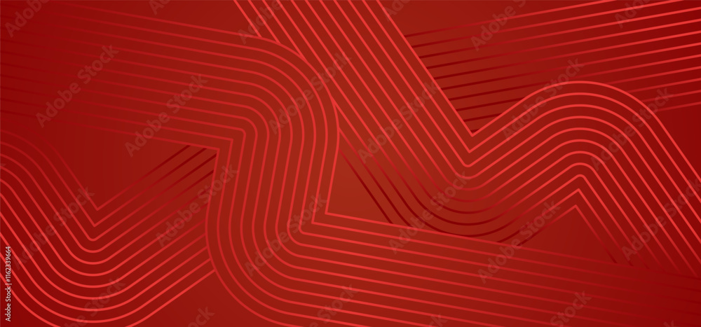 Leinwandbilder dynamic red wave patterns. abstract image features flowing red lines that create a sense of movement