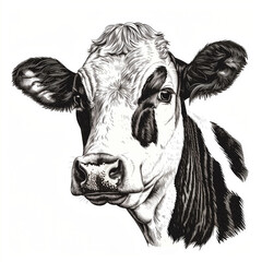 black and white cow