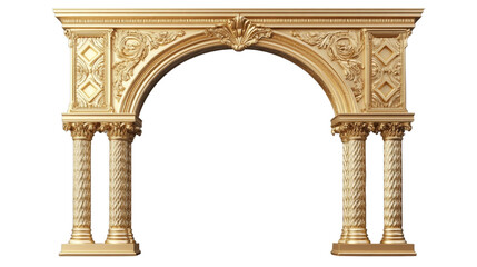 Obraz premium Elegant 3D Golden Archway Illustration isolated transparent background
