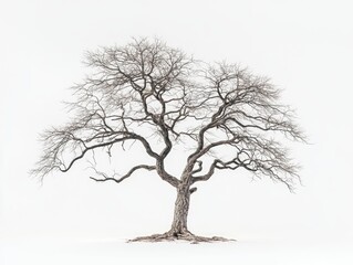 Fototapeta premium Bare Tree Snowy Field