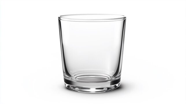 empty crystal glass isolated on white
