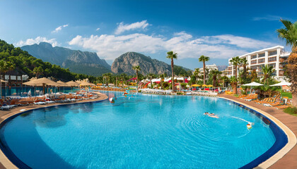 Free photo type entertainment complex. the popular resort with pools and water parks in tu